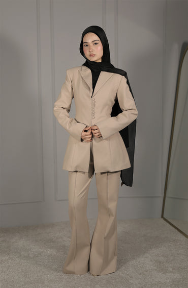 Beige Schlaghose für Damen