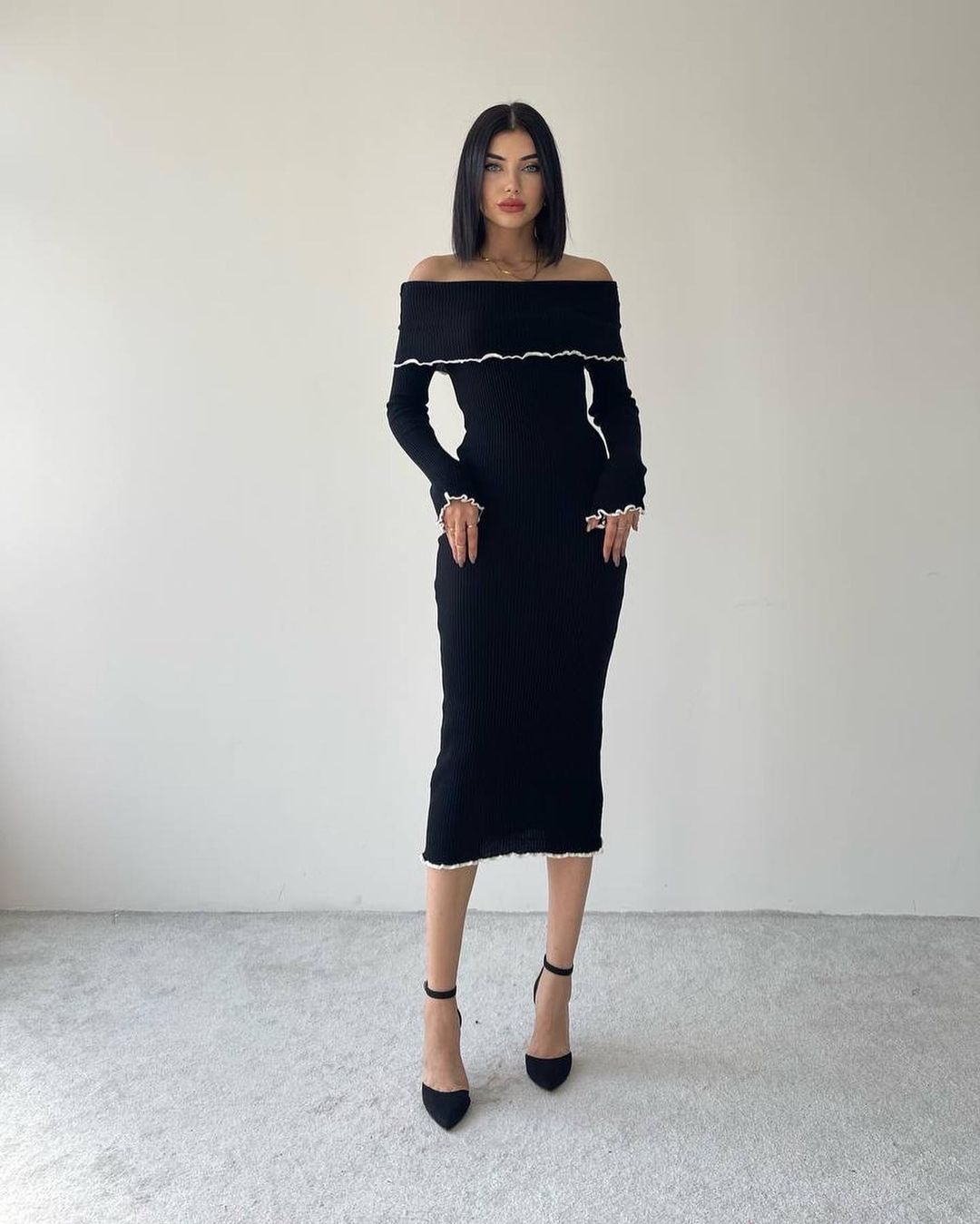 Trikot Kleid Schwarz