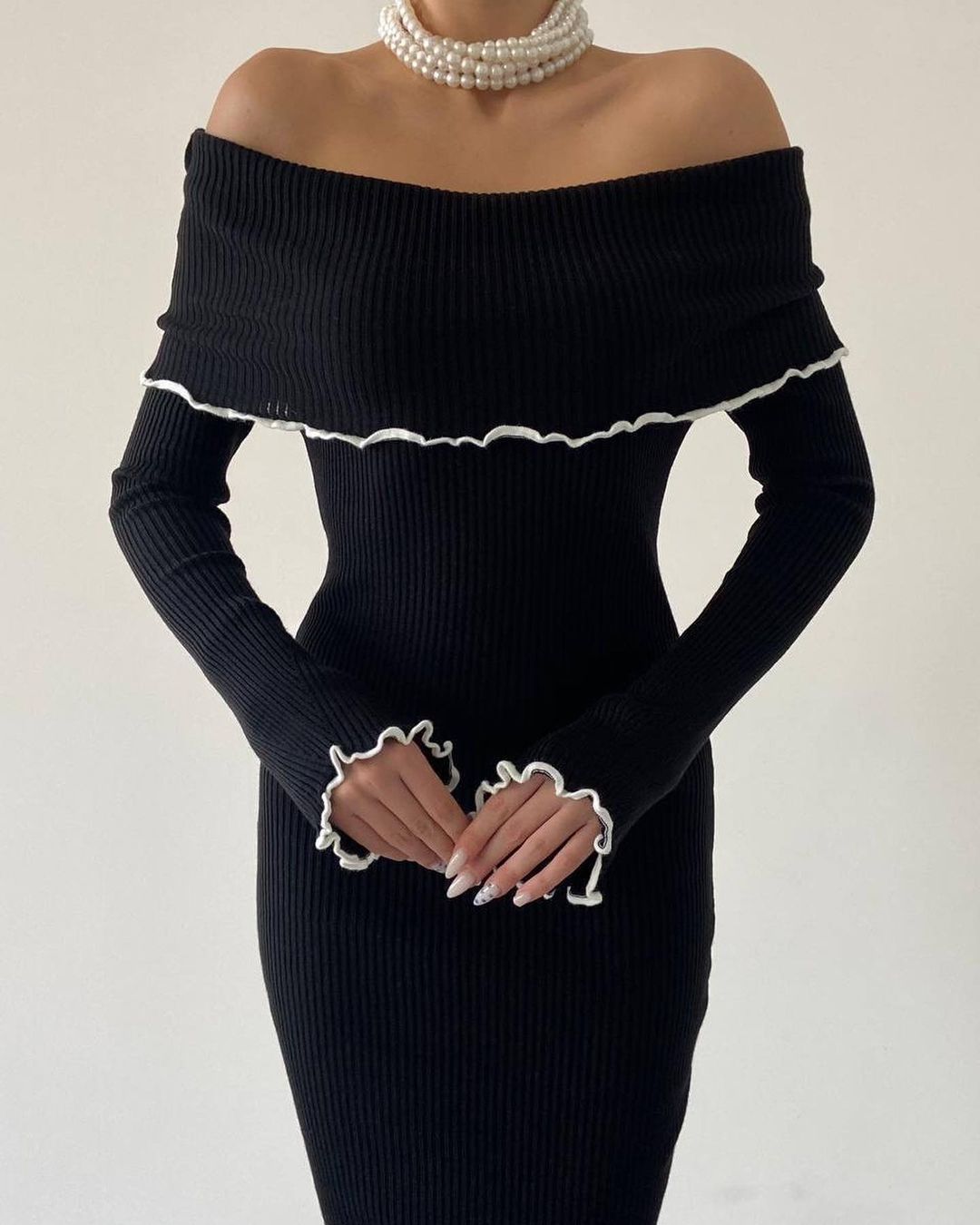 Trikot Kleid Schwarz