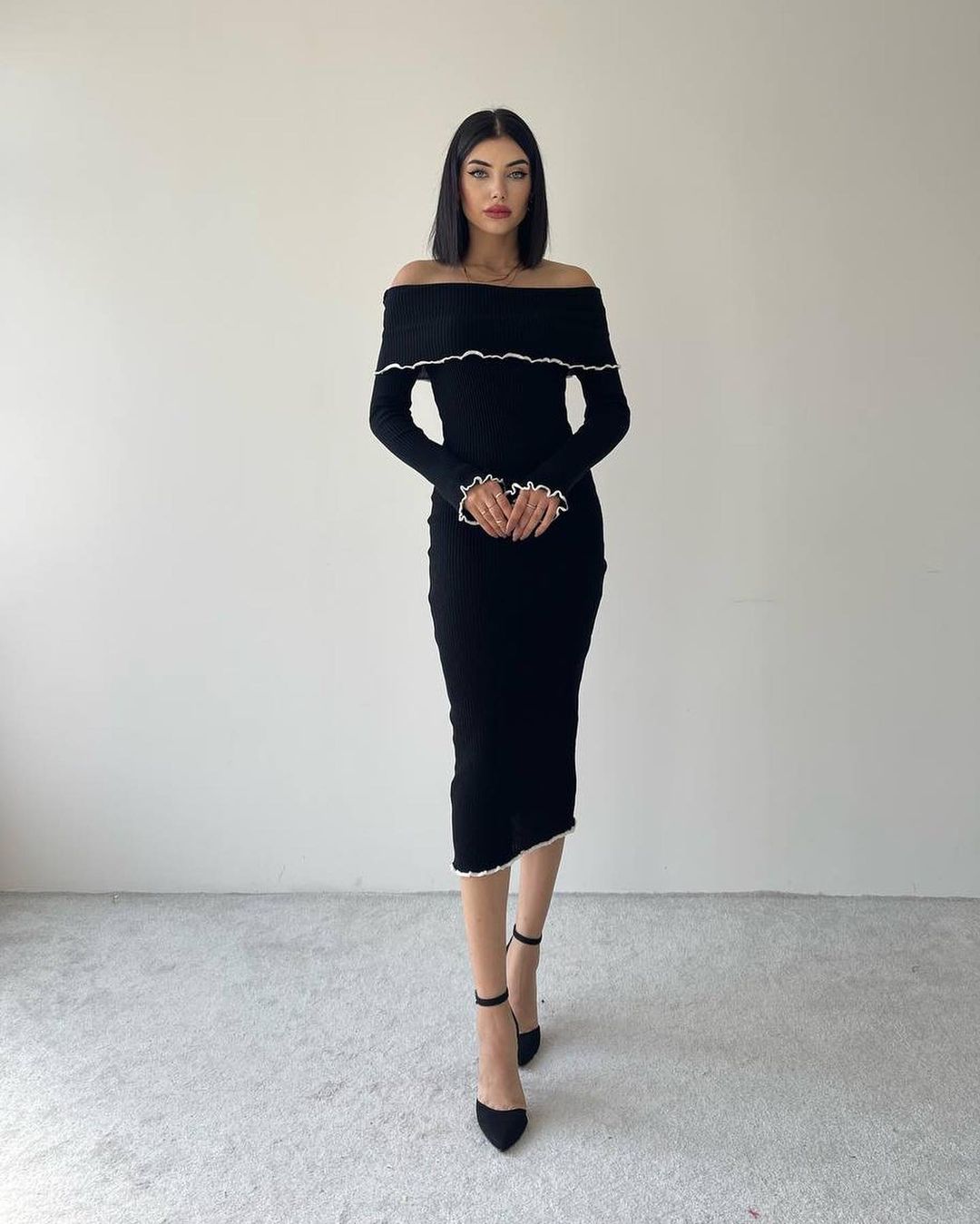 Trikot Kleid Schwarz