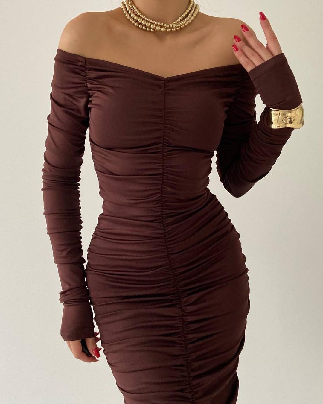 Ebru Kleid Braun