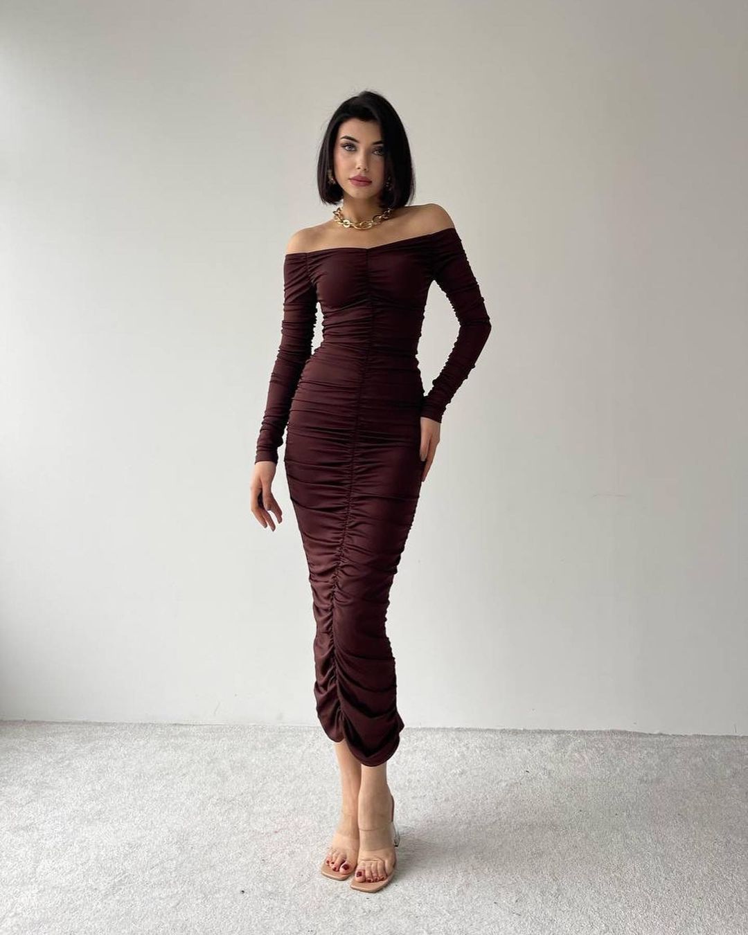 Ebru Kleid Braun
