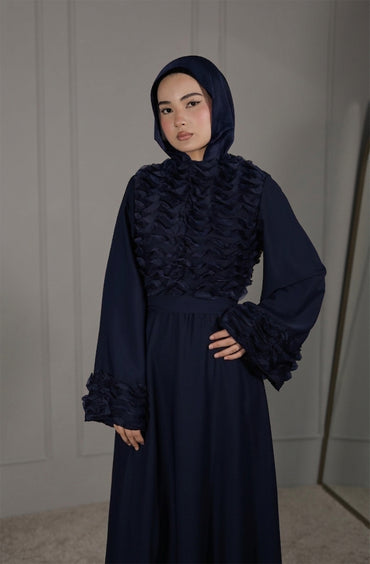 Elegantes Maxikleid in Dunkelblau – Modest Fashion Damenkleid