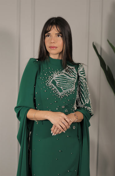 Ebru Dress - Smaragdgrün