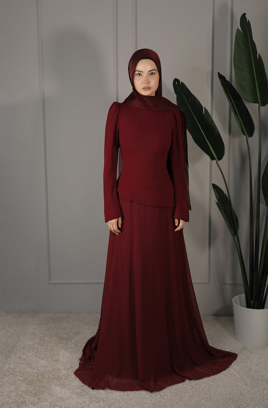 Rania Dress - Bordeaux