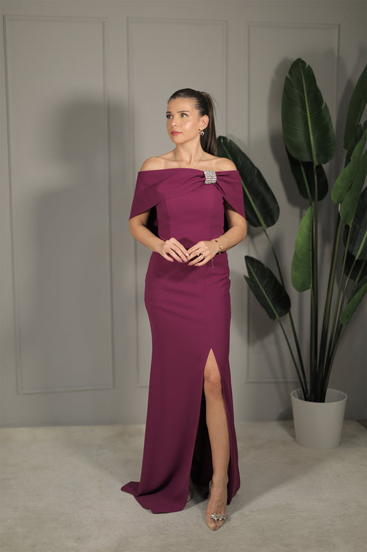 Saren Dress - Pflaumenfarbe