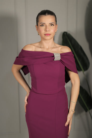 Saren Dress - Pflaumenfarbe