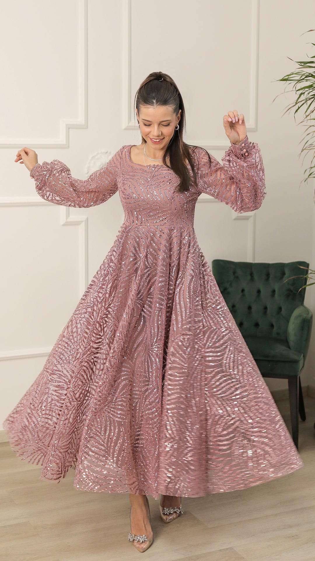 Atemberaubendes Abendoutfit Pink