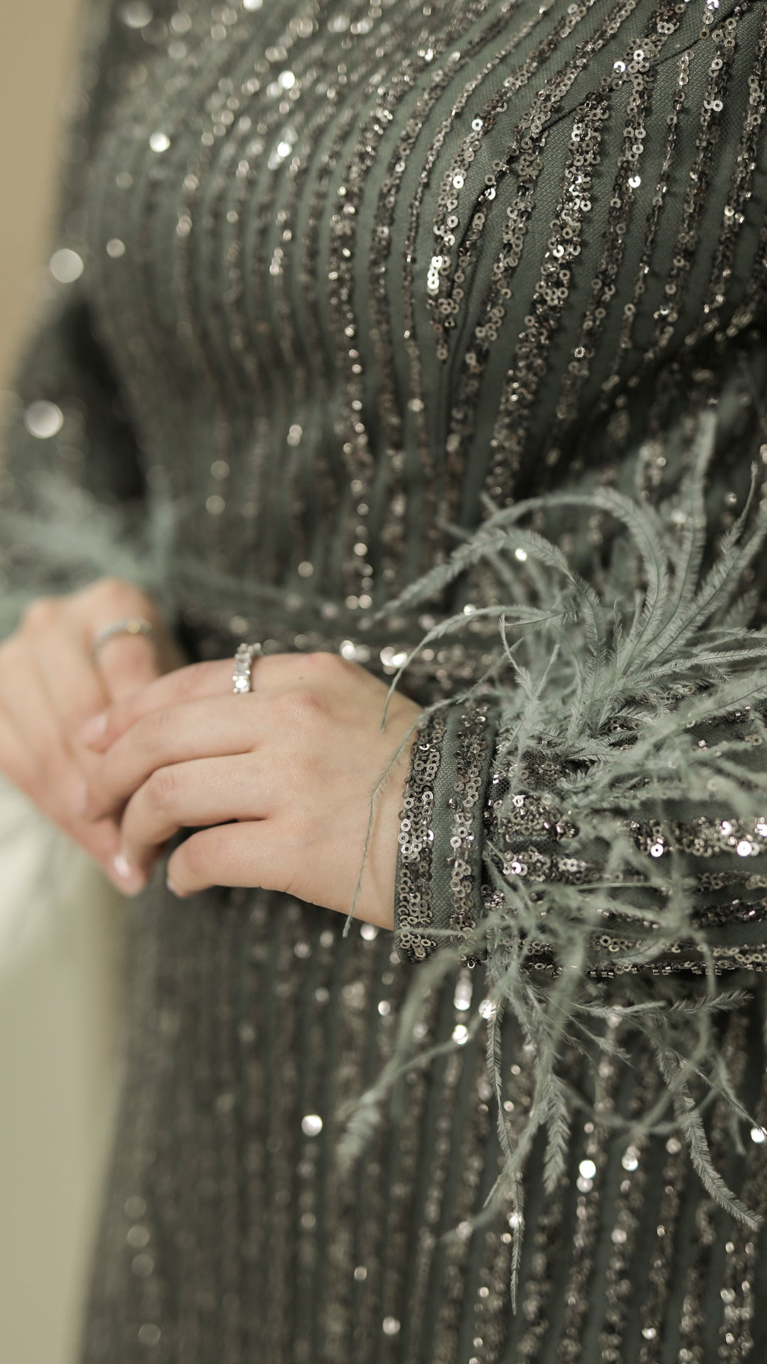 Grün-Pailletten-Kleid