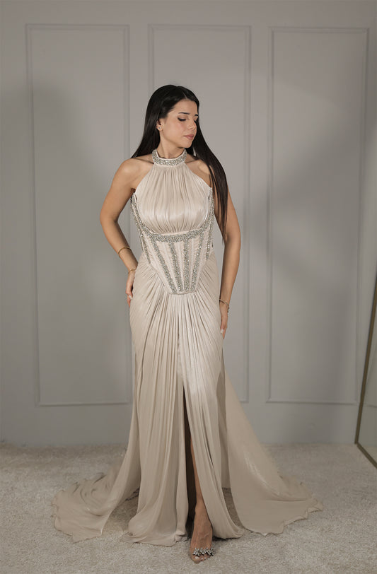 Alya Dress - Elfenbein-Steinfarbe