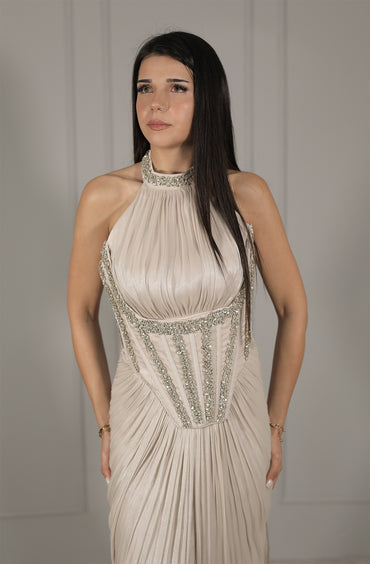 Alya Dress - Elfenbein-Steinfarbe