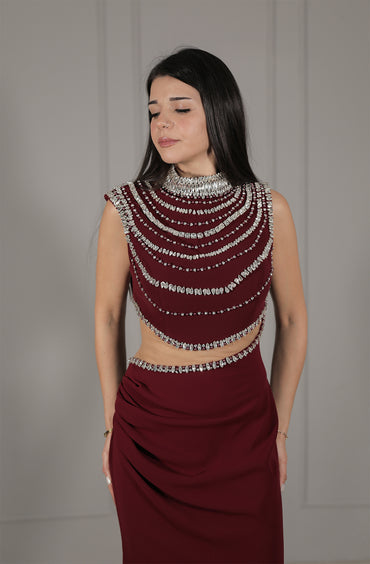 Azra Dress - Bordeaux