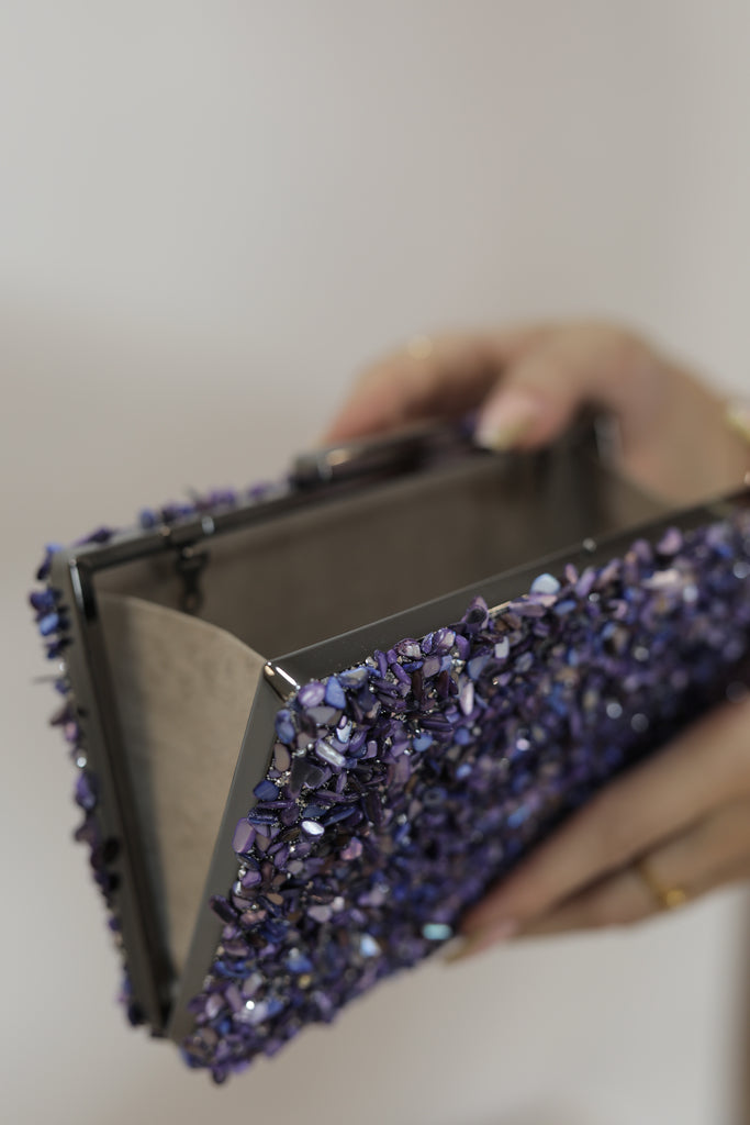 Lila Glanzvoller Handtasche