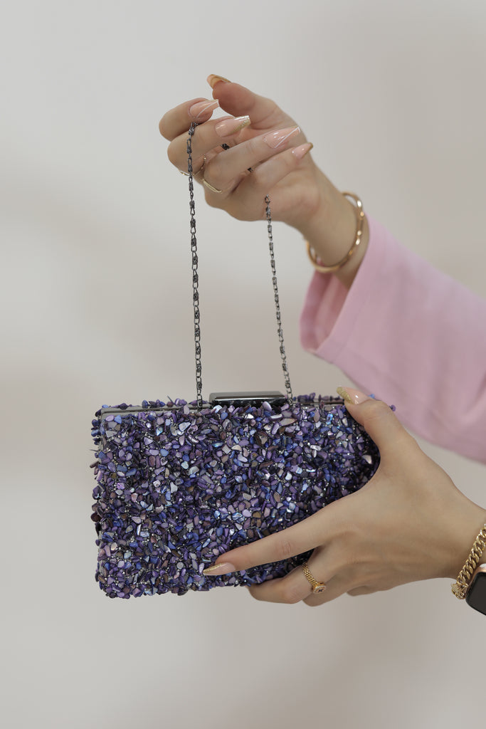 Lila Glanzvoller Handtasche