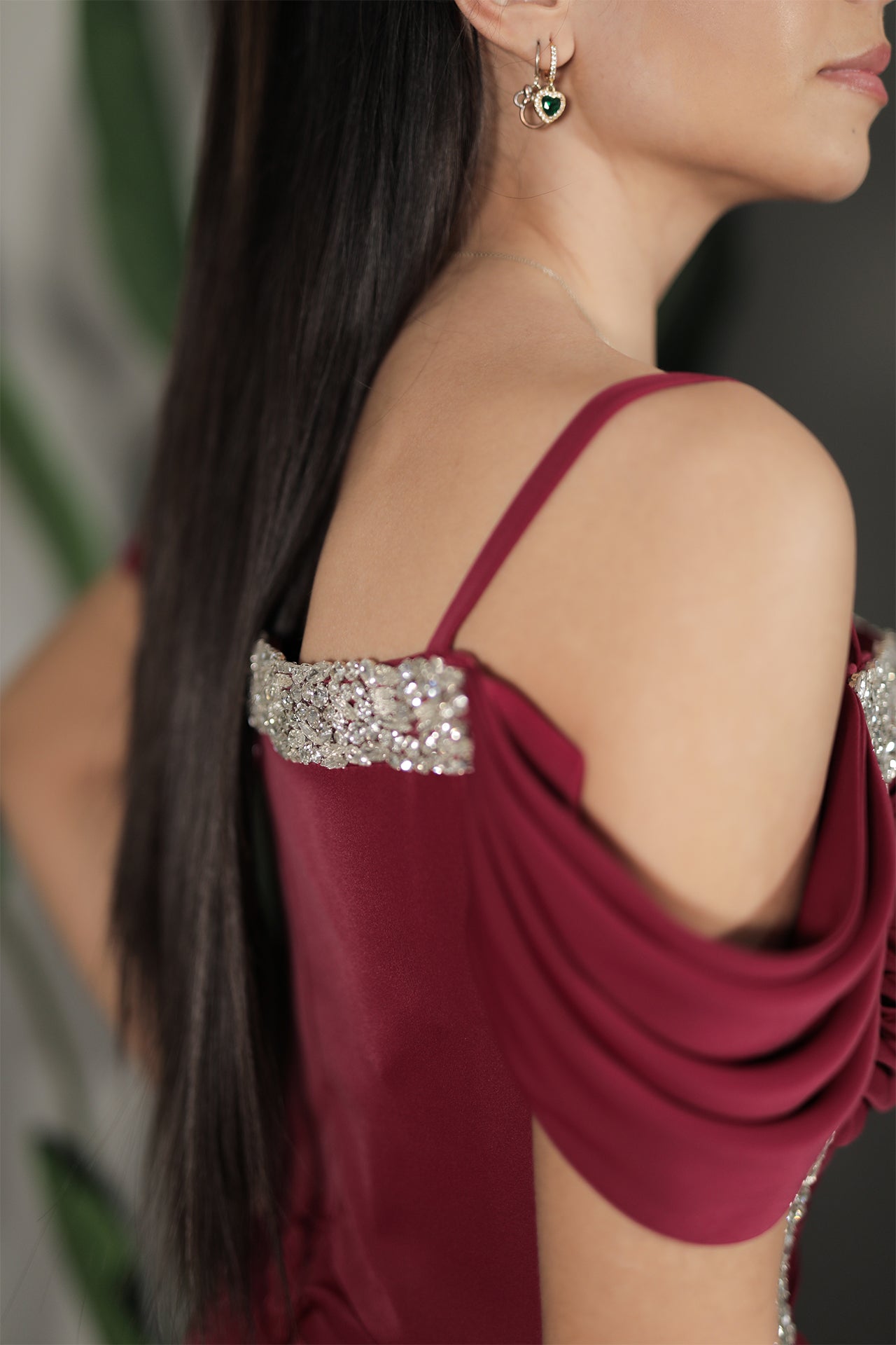 Eray Dress - Weinrot