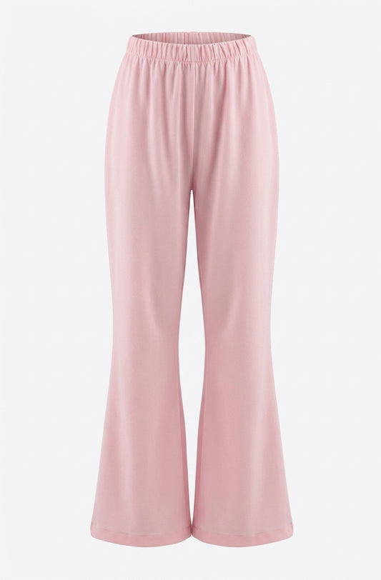 Elegante Schlaghose mit Elastischem Bund in Rosa