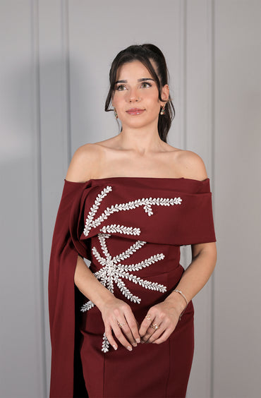 Lily Dress - Weinrot