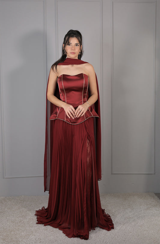 Misa Dress - Weinrot