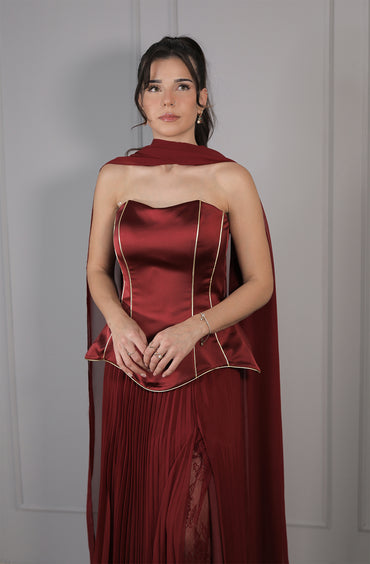 Misa Dress - Weinrot