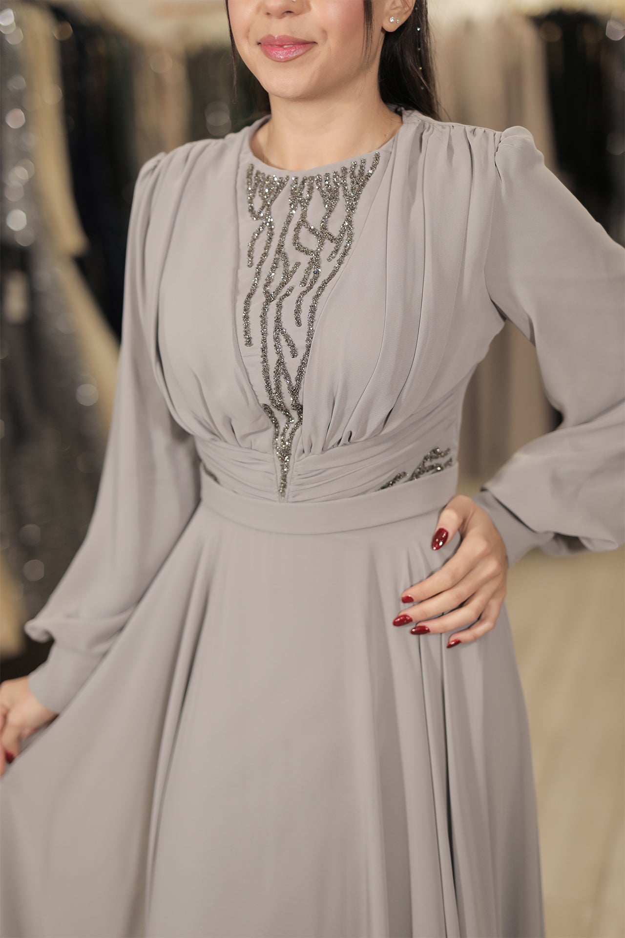 Selena Dress - Grau