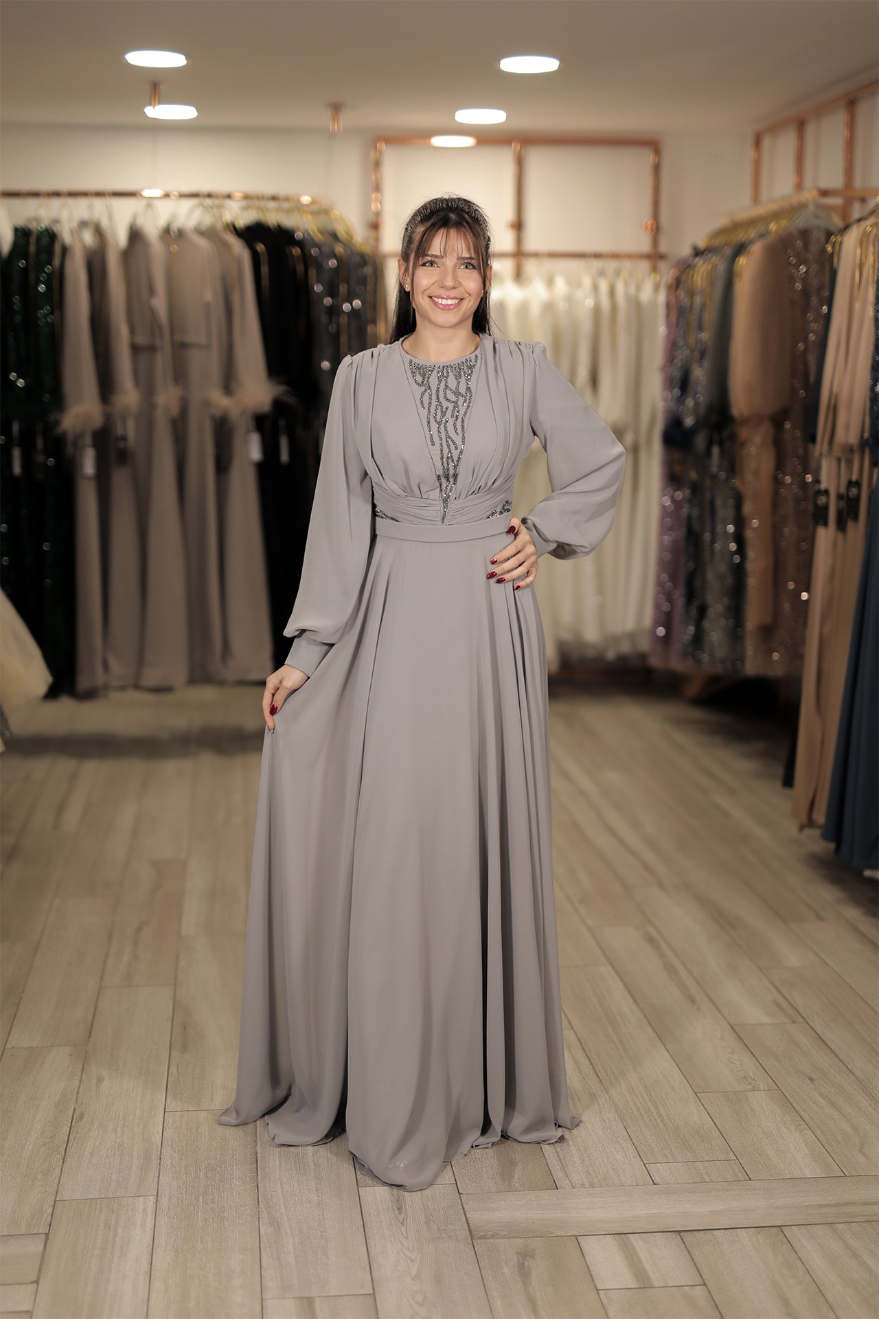 Selena Dress - Grau