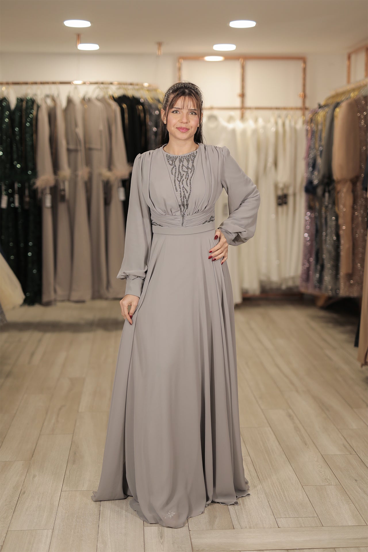 Selena Dress - Grau