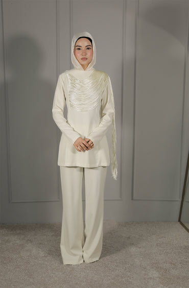Elegante Damen Tunika in Creme – Modest Fashion Set