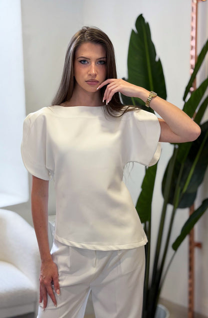 Elegante Damenbluse in Weiß