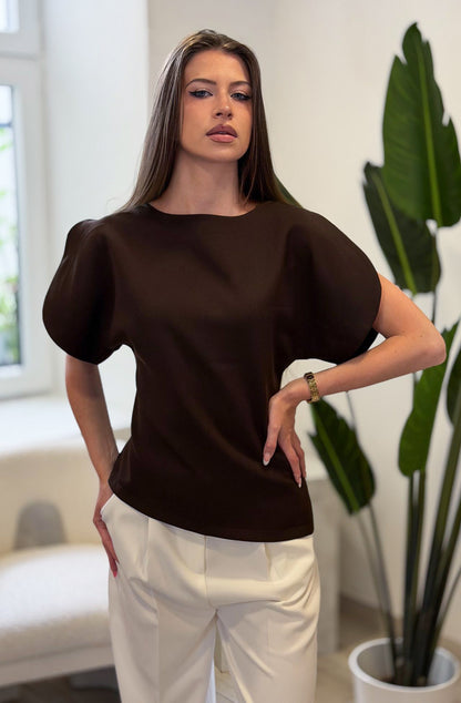 Elegante Damenbluse in Braun