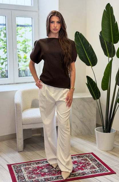 Elegante Damenbluse in Braun