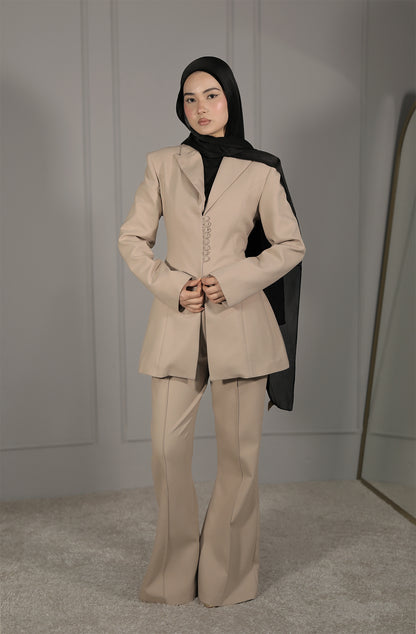 Beige Schlaghose für Damen