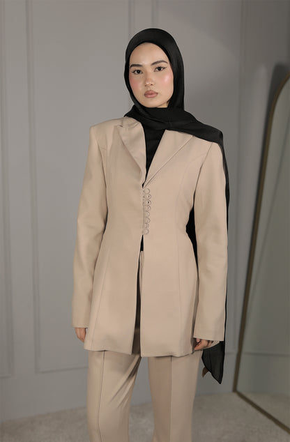 Eleganter Blazer mit Taillierter Passform in Beige