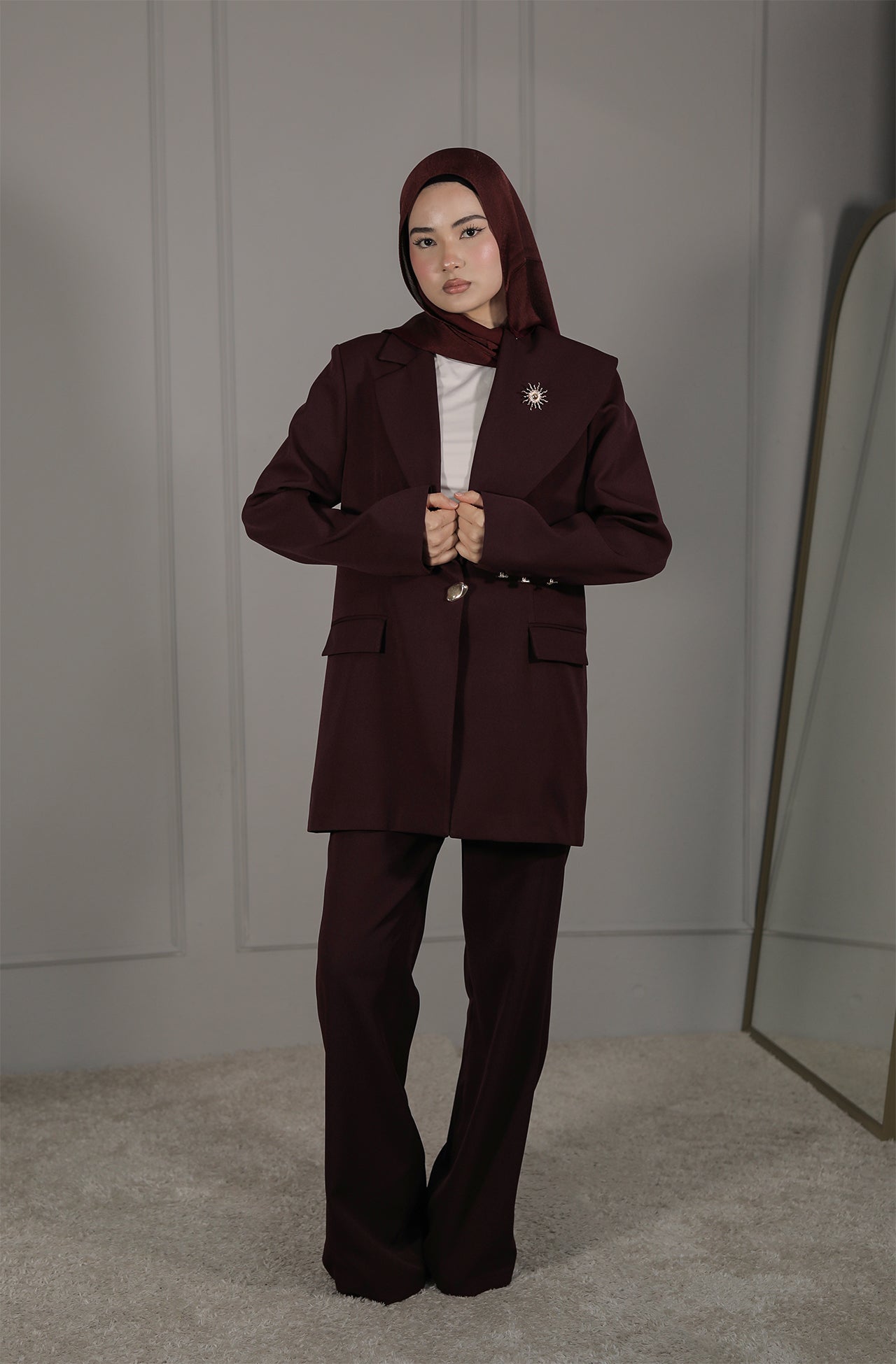 Pflaume Stoffhose für Damen – Eleganz & Komfort