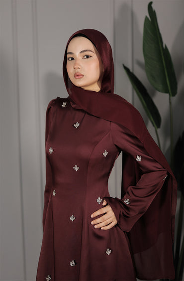 Huda Dress - Bordeaux