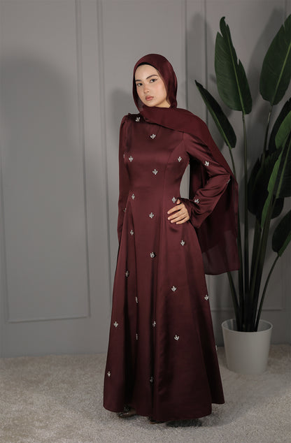 Huda Dress - Bordeaux