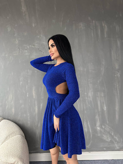 Expressive Minirock-Kleid Blau