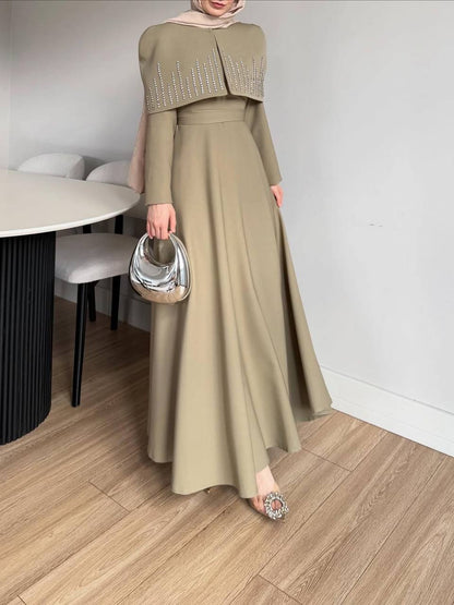 Elegantes Maxikleid in Salbeigrün – Modest Fashion Damenkleid