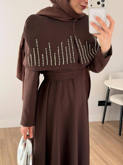 Elegantes Maxikleid in Braun – Modest Fashion Damenkleid