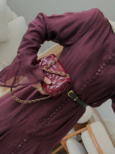 Elegantes Maxikleid in Bordeaux – Modest Fashion Damenkleid