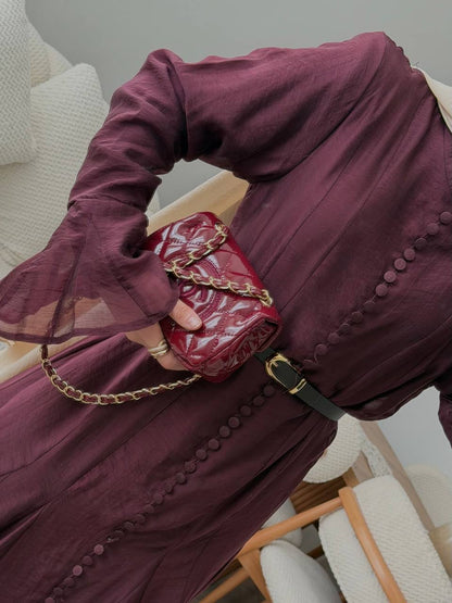 Elegantes Maxikleid in Bordeaux – Modest Fashion Damenkleid