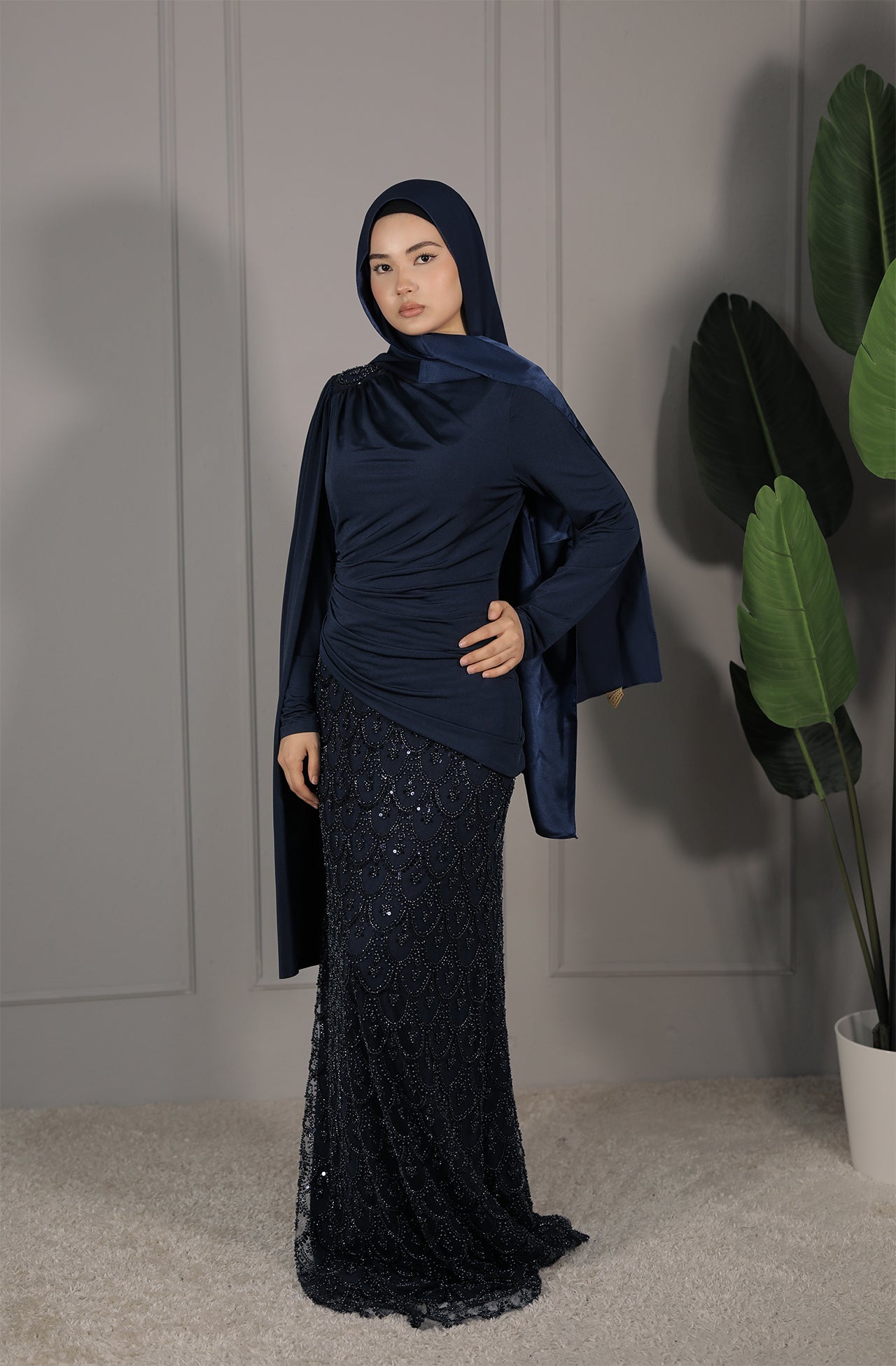 Liyana Dress - Dunkelblau