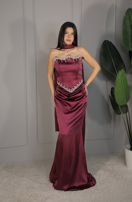 Mira Dress - Dunkelmagenta