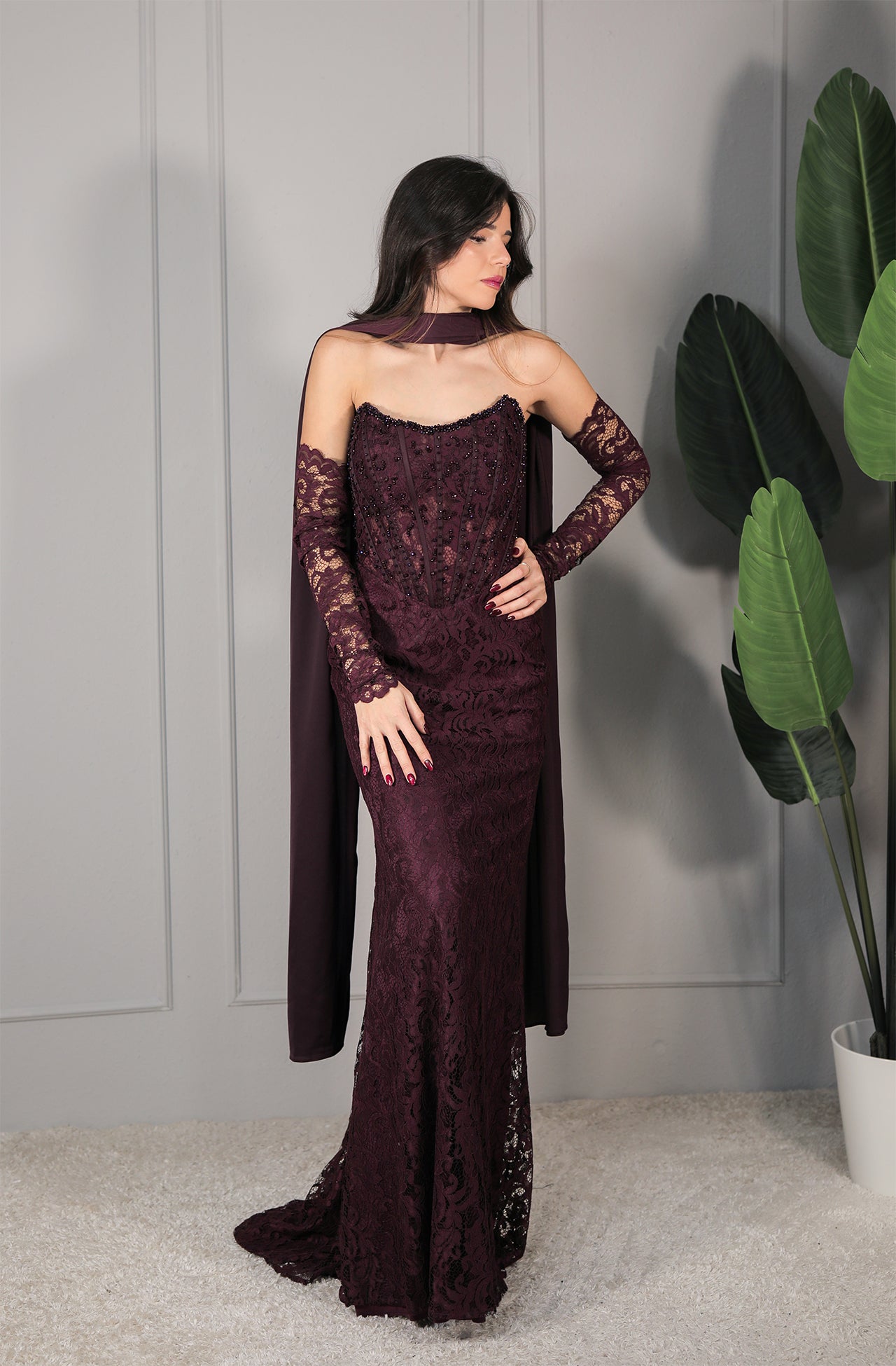 Nila Dress - Burgunderrot