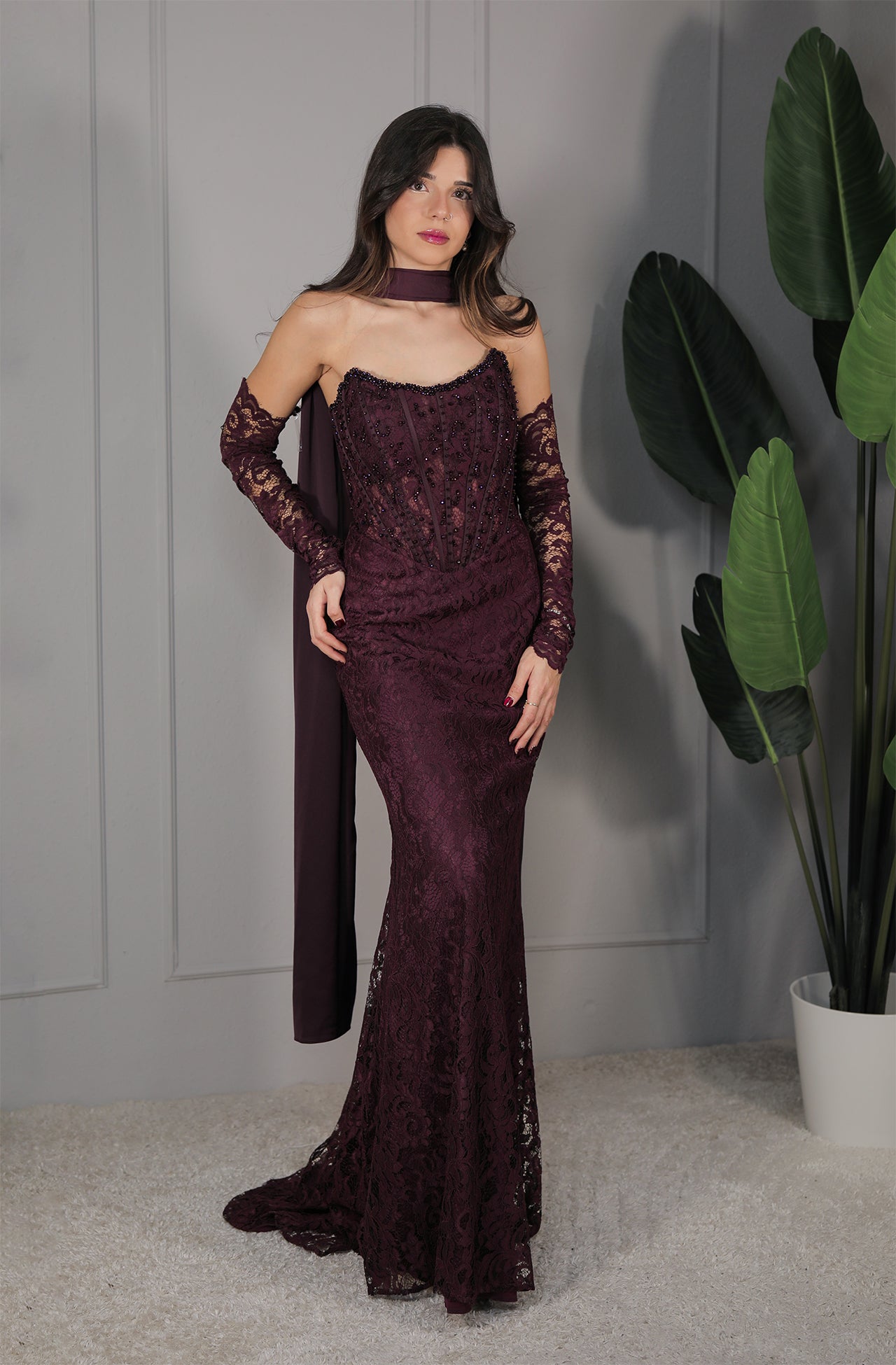 Nila Dress - Burgunderrot