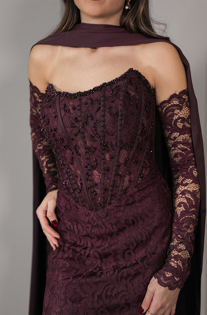 Nila Dress - Burgunderrot