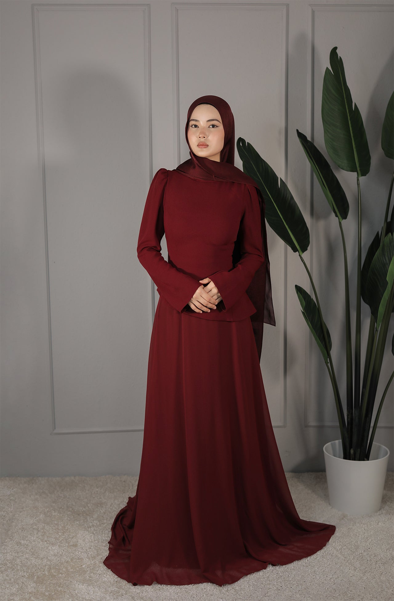 Rania Dress - Bordeaux