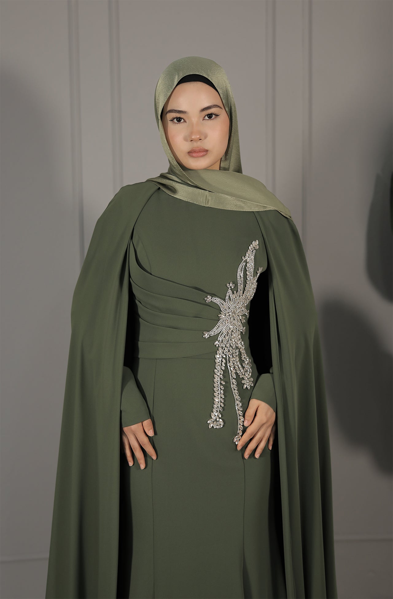 Rania Dress - Olivgrün