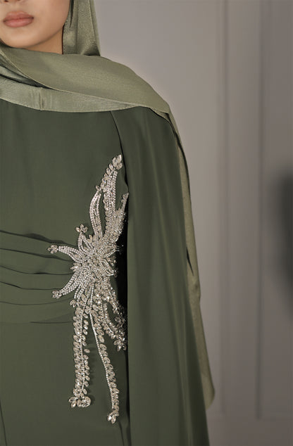 Rania Dress - Olivgrün