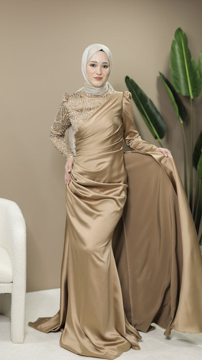 Mera Gold Abendkleid