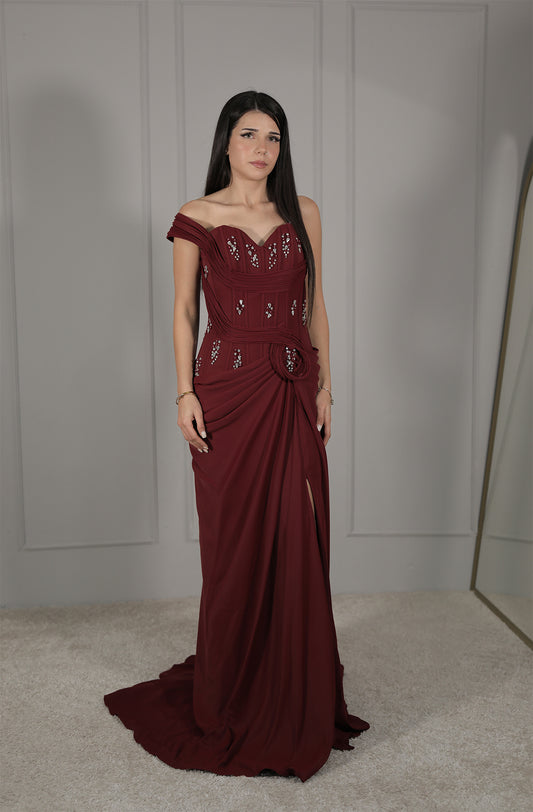 Ahen Dress - Bordeaux